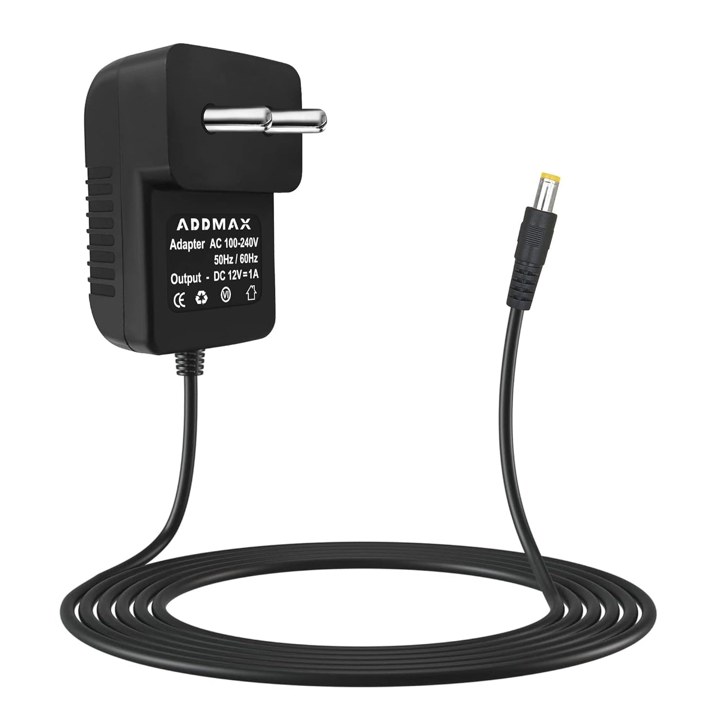 ADDMAX 1AMP DC Power Adapter Powers Supply (AC Input 100-240V Dc Output 12 Volt 1 Amps) CCTV Camera, SMPS for LCD Monitor, Router Modem