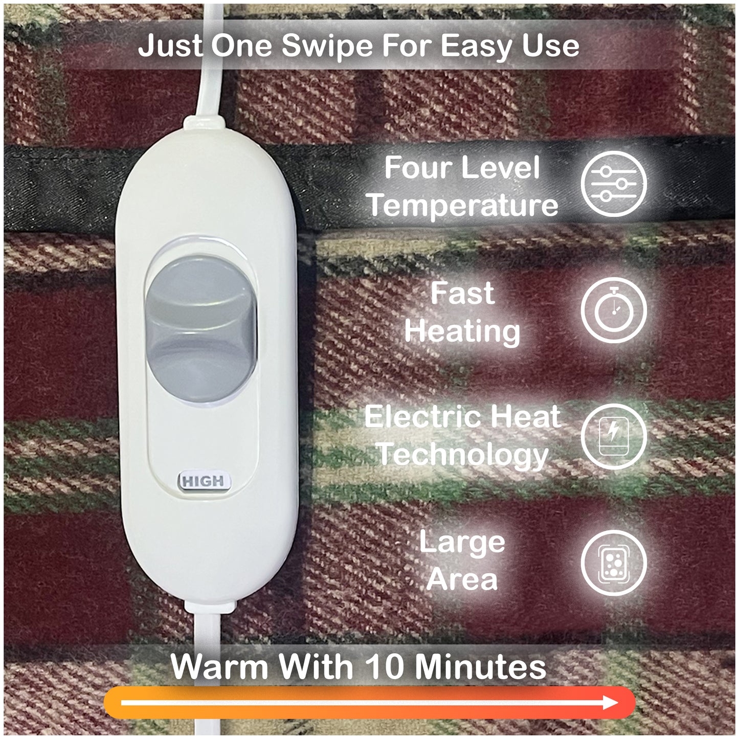 ADDMAX Electric Heating Blanket Reversible Heating Bed Warmer
