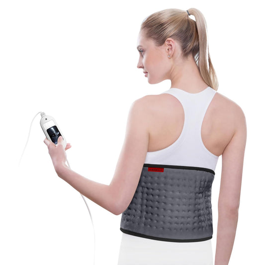ADDMAX Orthopaedic Electric Heating Belt Lower Back Heat Therapy with 3 Temperature Settings for Pain Relief (Dark Grey Large)