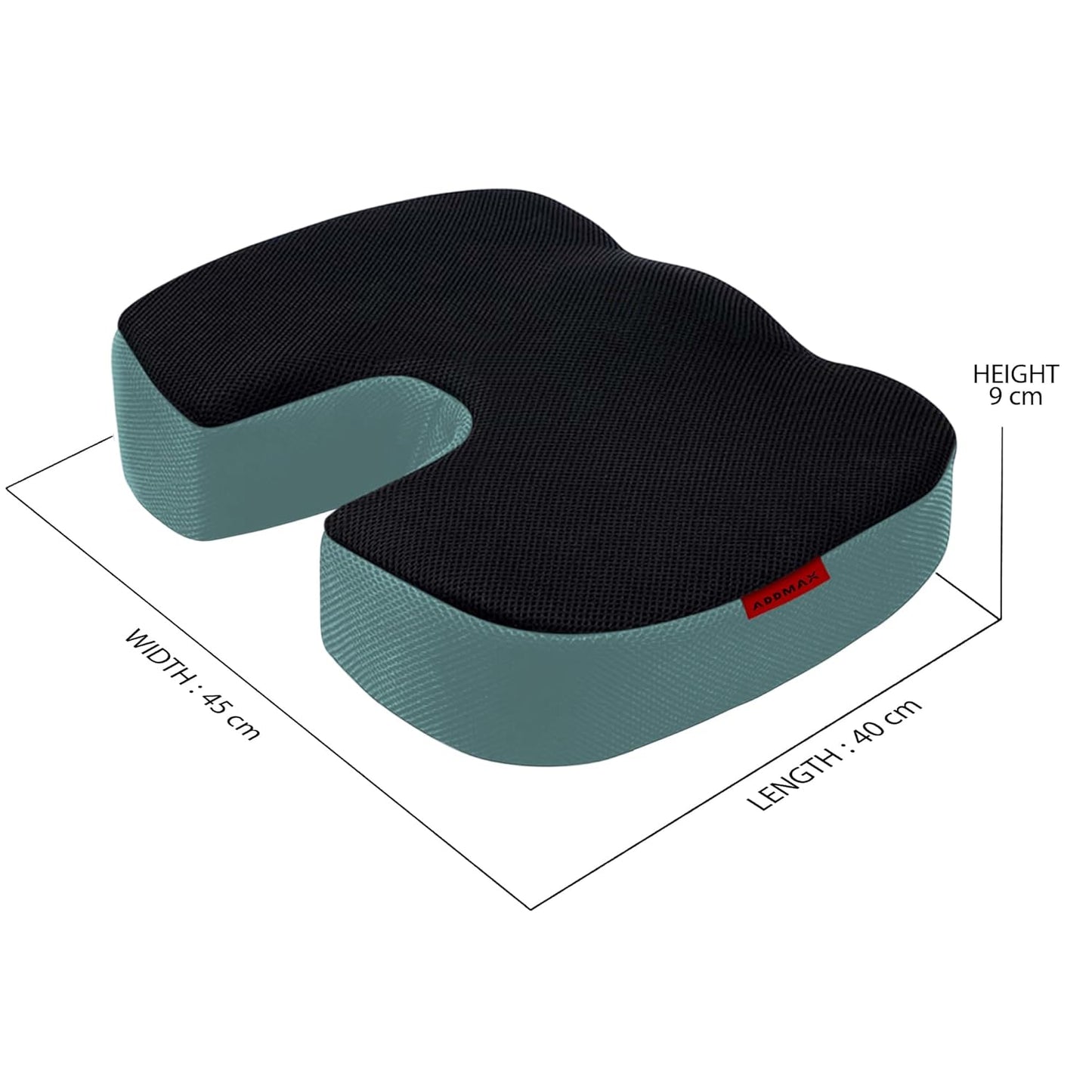 ADDMAX Orthopedic Coccyx Seat Cushion (High Density Memory Foam) for Hip, Tailbone, Sciatica Pain Relief