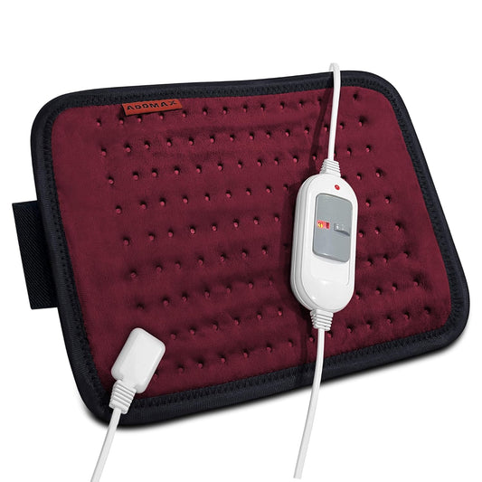 ADDMAX Electric Heating Pad - 3 Level Temperature Settings Heating Belt for Period Cramps (Wine) - Regular Size